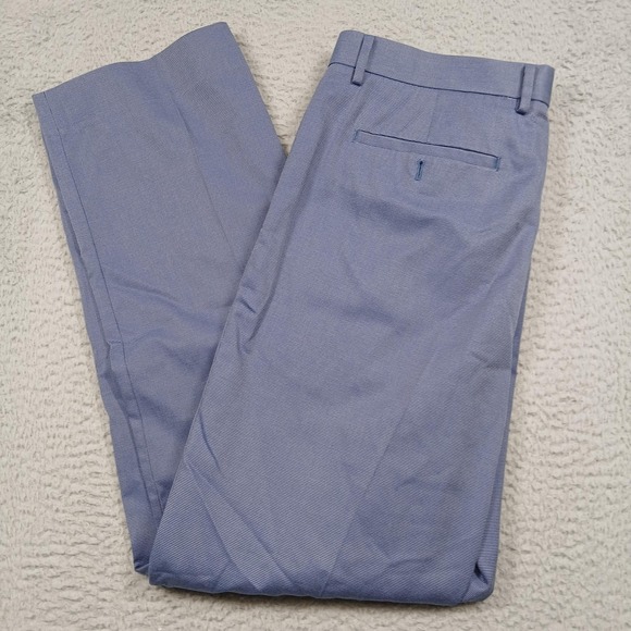 Banana Republic Pants Mens 34x32 Blue Non-Iron Tailored Slim Fit Dress Chinos - Picture 1 of 8